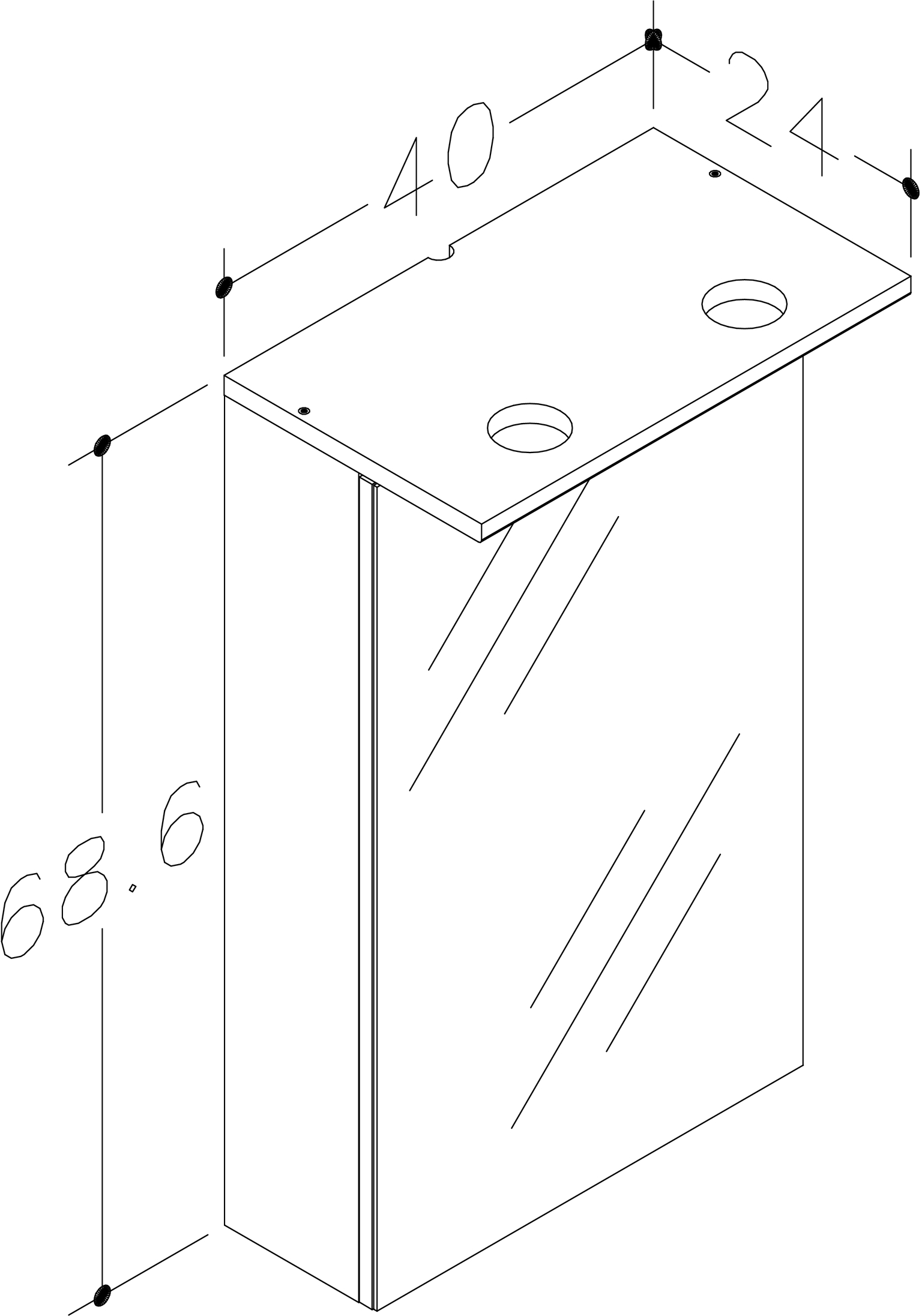Vonios spintelė RB BATHROOM TETRA, su veidr., LED apšvietimu, baltos sp., 40 x 69 x 24 cm-1