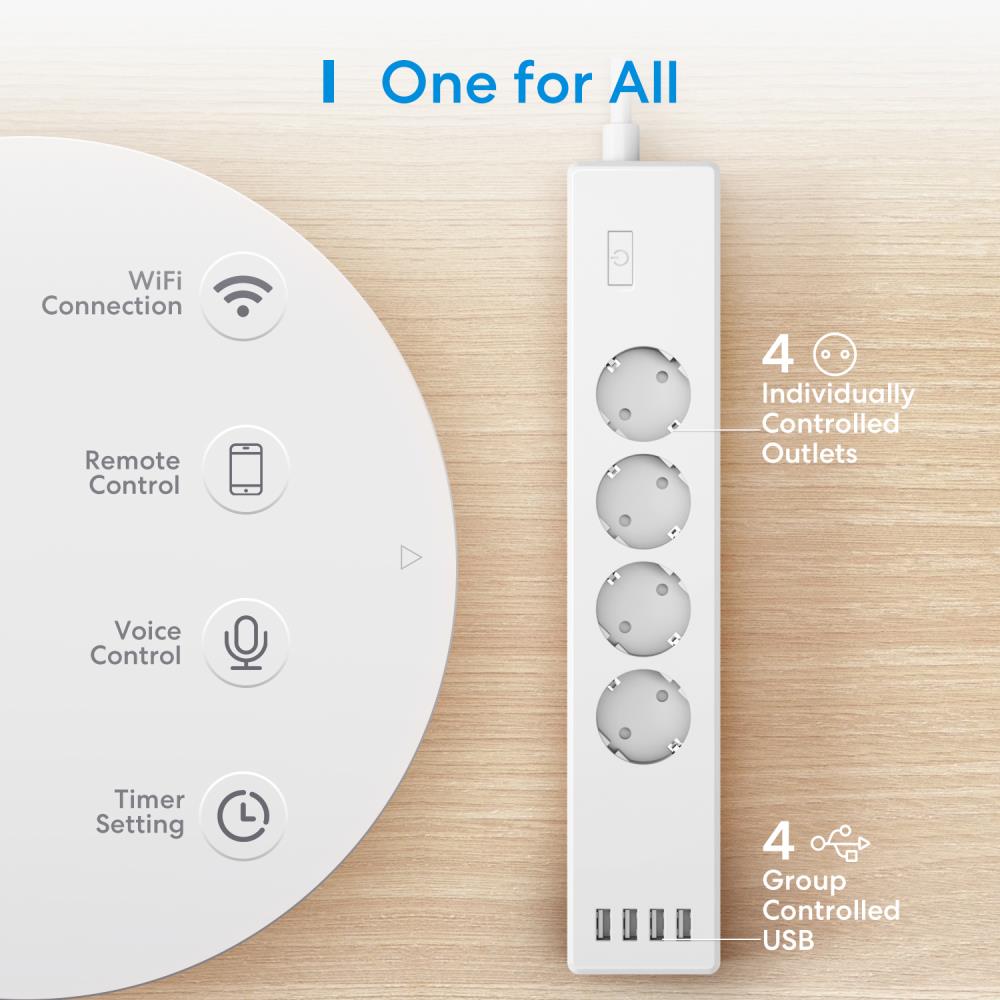 Ilgiklis SMART HOME EU/4AC + 4USB MSS425FHK MEROSS - 2