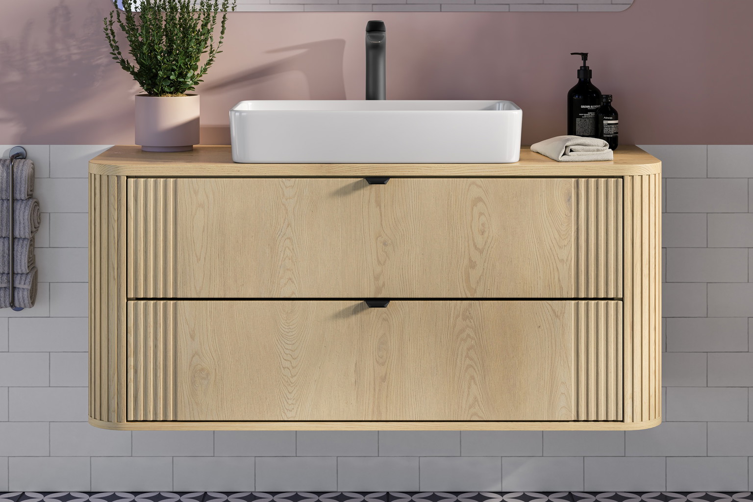 Vonios spintelė COMAD Nordic Cremona, 120x45.8x52 cm, ąžuolo - 7