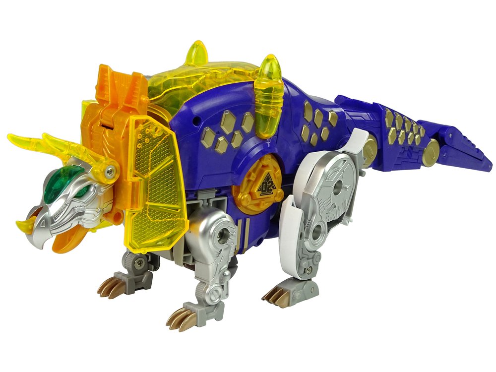 Transformeris dinozauras Dinobots 2in1 su šaudymo funkcija, violetinis - 5