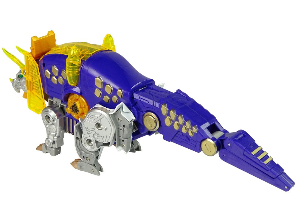 Transformeris dinozauras Dinobots 2in1 su šaudymo funkcija, violetinis - 7