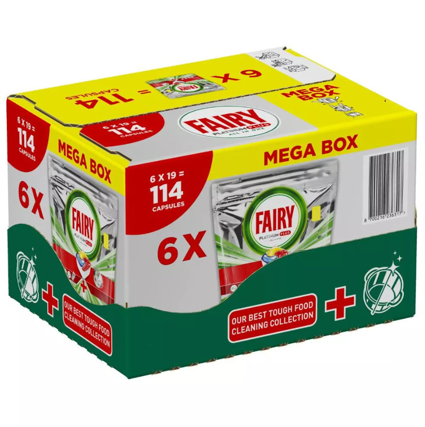 Automatinių indaplovių kapsulės FAIRY Platinum+ Lemon, 114 vnt.-0