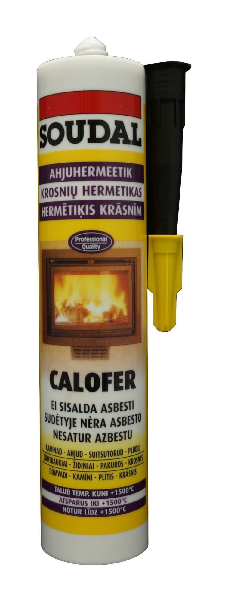 Krosnių hermetikas SOUDAL CALOFER, juodos sp., 280 ml
