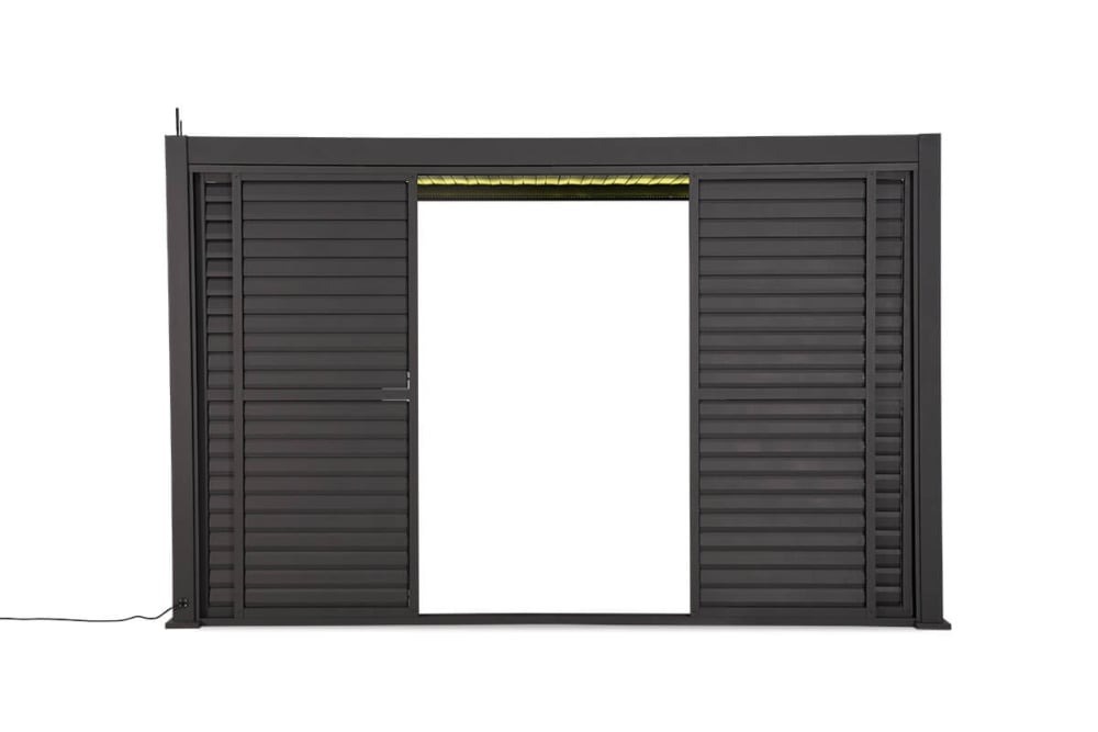 Stumdomos žaliuzinės durys pavėsinei Pergola PREMIUM 4m, antracito sp.-1