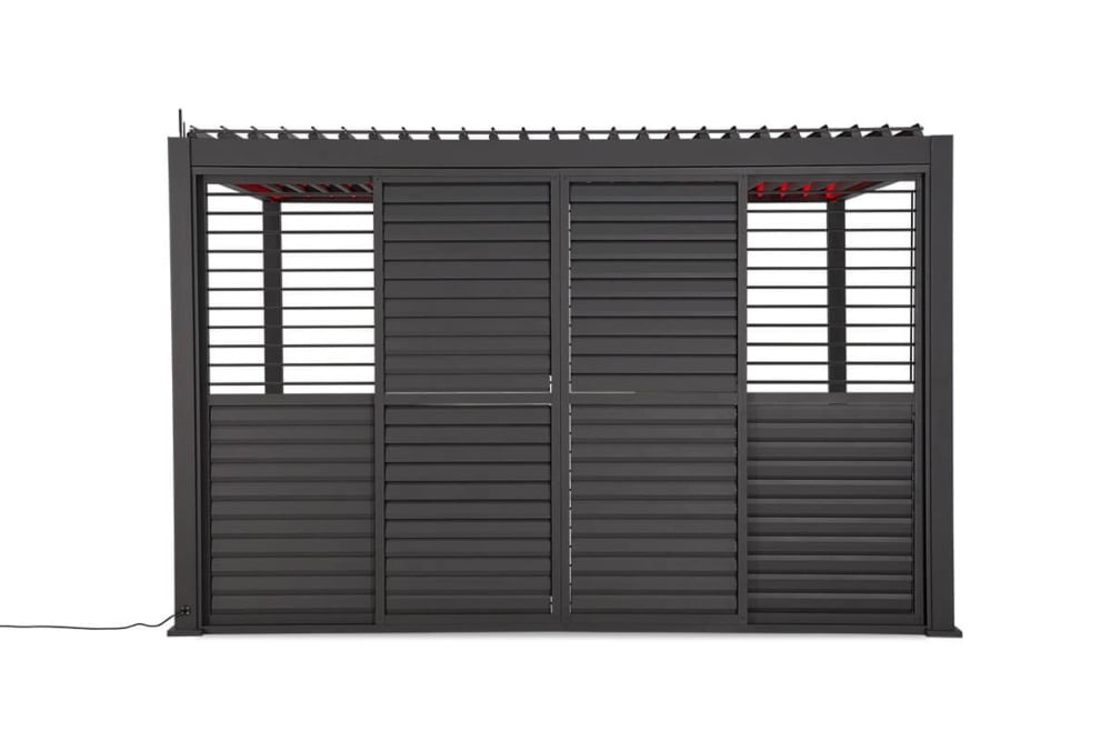Stumdomos žaliuzinės durys pavėsinei Pergola PREMIUM 4m, antracito sp. - 4