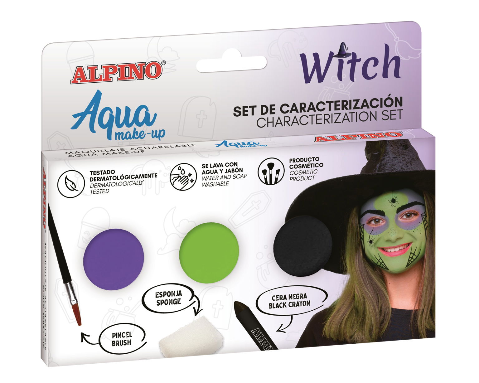 Makiažo rinkinys ALPINO Witch Aqua make-up 3 spalvos