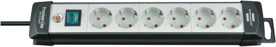 Ilgiklis BRENNENSTUHL P-Line, 6 lizdai, 5 m, 3G1,5+J, juodai-pilkas-0