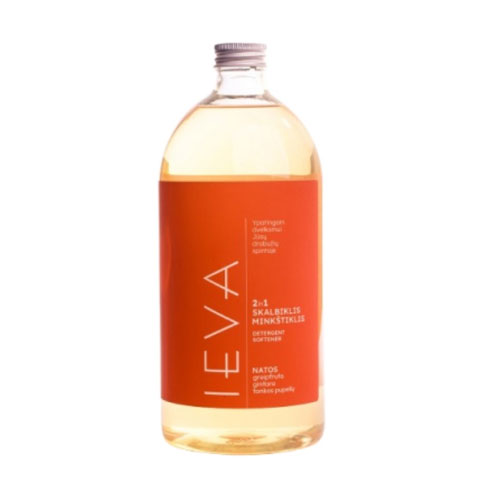 Parfumuotas skalbiklis ir minkštiklis IEVA GREIPFRUTO, GINTARO IR TONKOS PUPELIŲ, 1 L