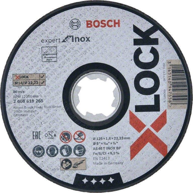 Plieno pjovimo diskas BOSCH X-Lock, 125 x 1,6 x 22,23 mm, AS 46 T INOX BF
