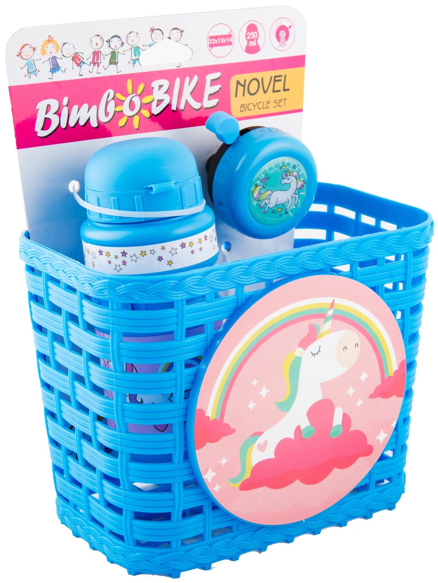 Vaikiškas dviračio aksesuarų rinkinys ( krepšys, gertuvė, skambutis)