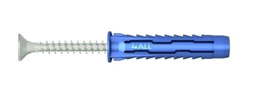 Universalūs nailoniniai kaiščiai 4ALL, 6,0 X 50 mm, su medsraigčiu, 60 vnt.