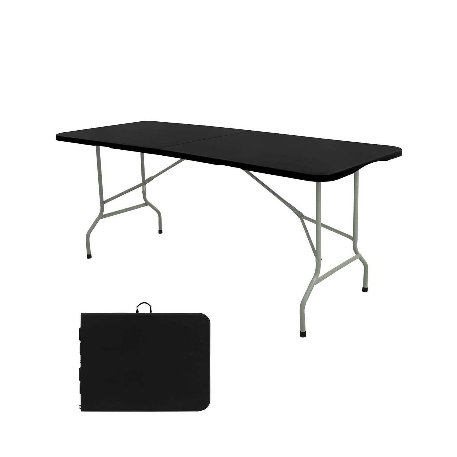 Sulankstomas lauko stalas, 180 x 70 x 74 cm, juodas - 4