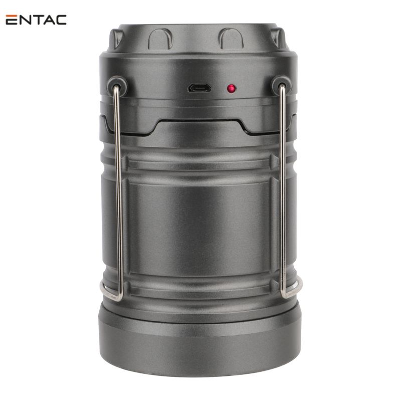 LED stovyklavimo žibintas ENTAC, IP54 3W 120lm, įkraunamas saulės energija/3xAA/USB-1