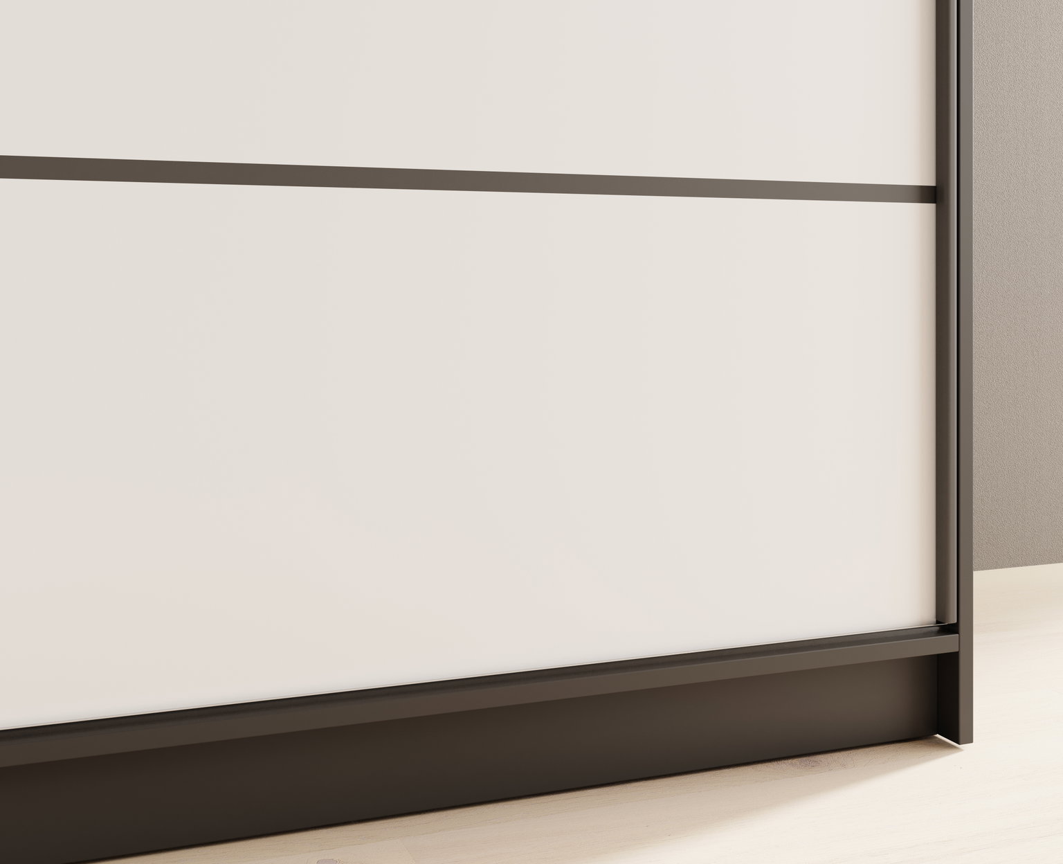 Spinta ADRK Nico, balta sp./juoda sp., 180 cm x 58 cm x 215 cm, su veidrodžiu - 4