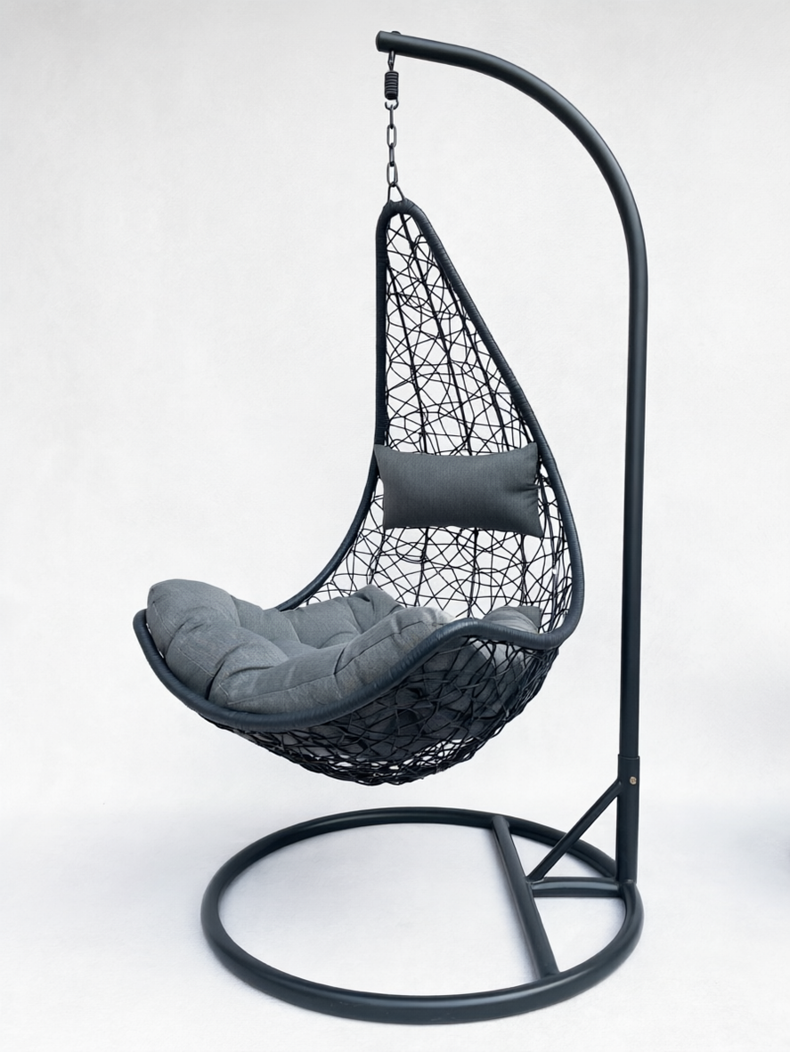 Pakabinamas krėslas DROP, pilkos sp., 95 x 197 cm-0