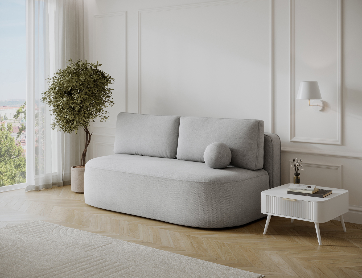 Sofa-lova Lilana Poco 03, šviesiai pilka sp., 193 x 96 cm x 93 cm - 5