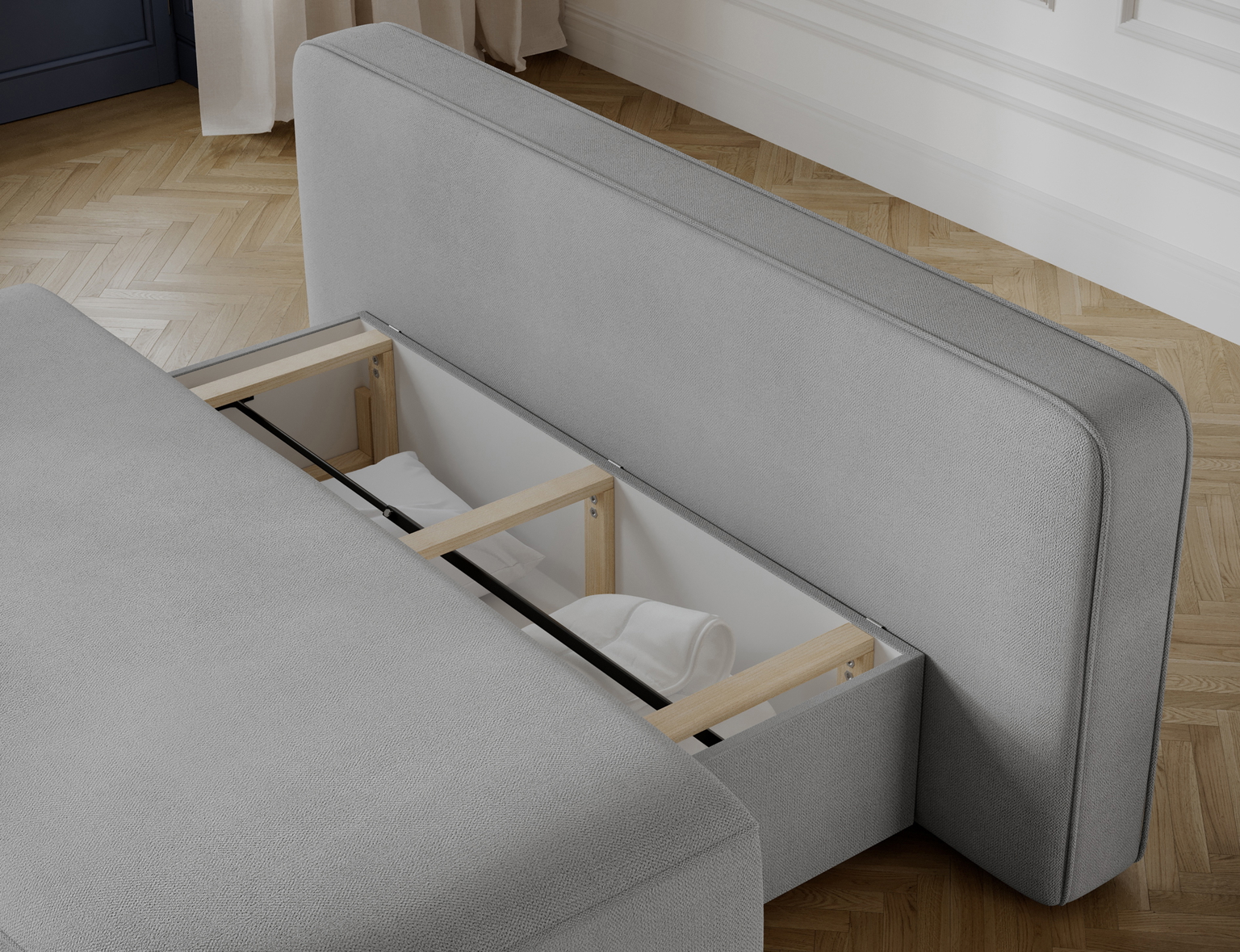Sofa-lova Lilana Poco 03, šviesiai pilka sp., 193 x 96 cm x 93 cm - 7