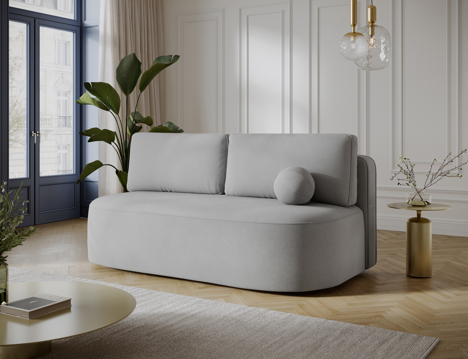 Sofa-lova Lilana Poco 03, šviesiai pilka sp., 193 x 96 cm x 93 cm - 4
