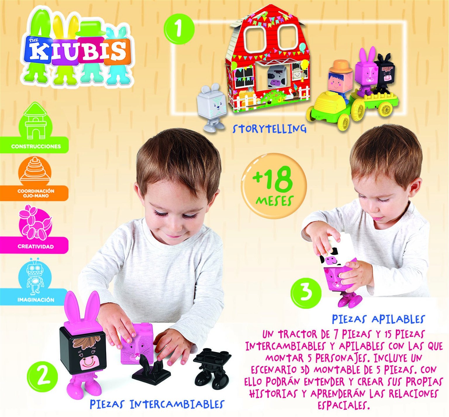 Kūdikių žaidimai 3D THE KUBIS, FARM PARTY, 2-4 metų - 3