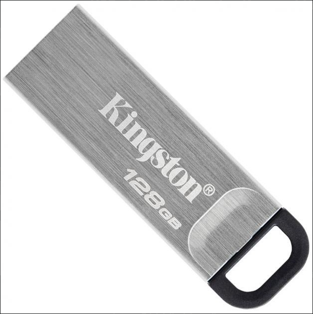 USB atmintinė Kingston Kyson, sidabro, 128 GB