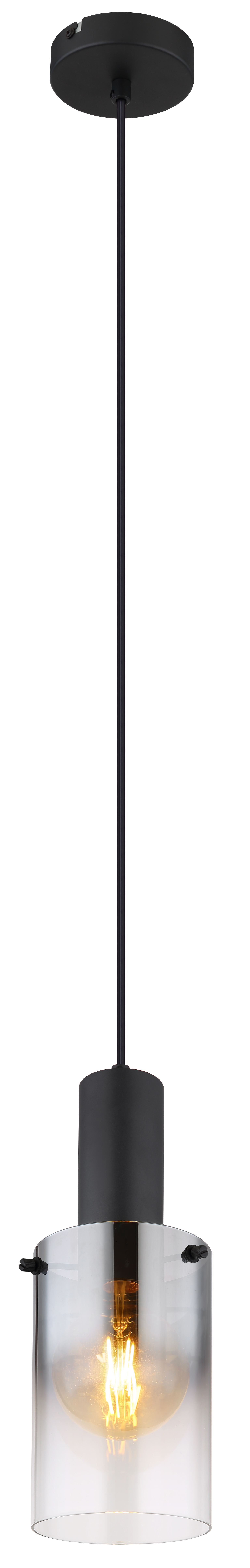 Pakabinamas šviestuvas GLOBO FLORENTINA, 1xE27,40W,230V, metalinis, juodos sp, ø12,5x150cm-0