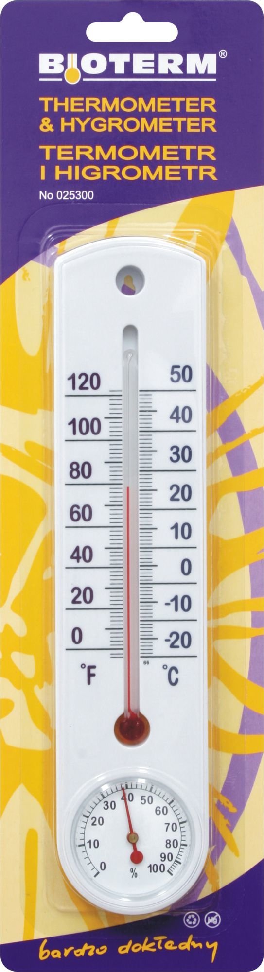 Lauko termometras, drėgmėmatis, 5,5 x 25 cm