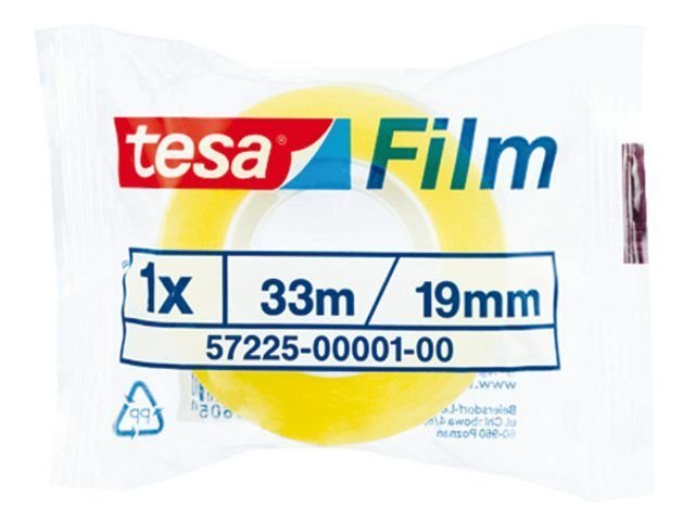 Lipni juostelė TESA FILM, skaidri, 19 mm x 33 m