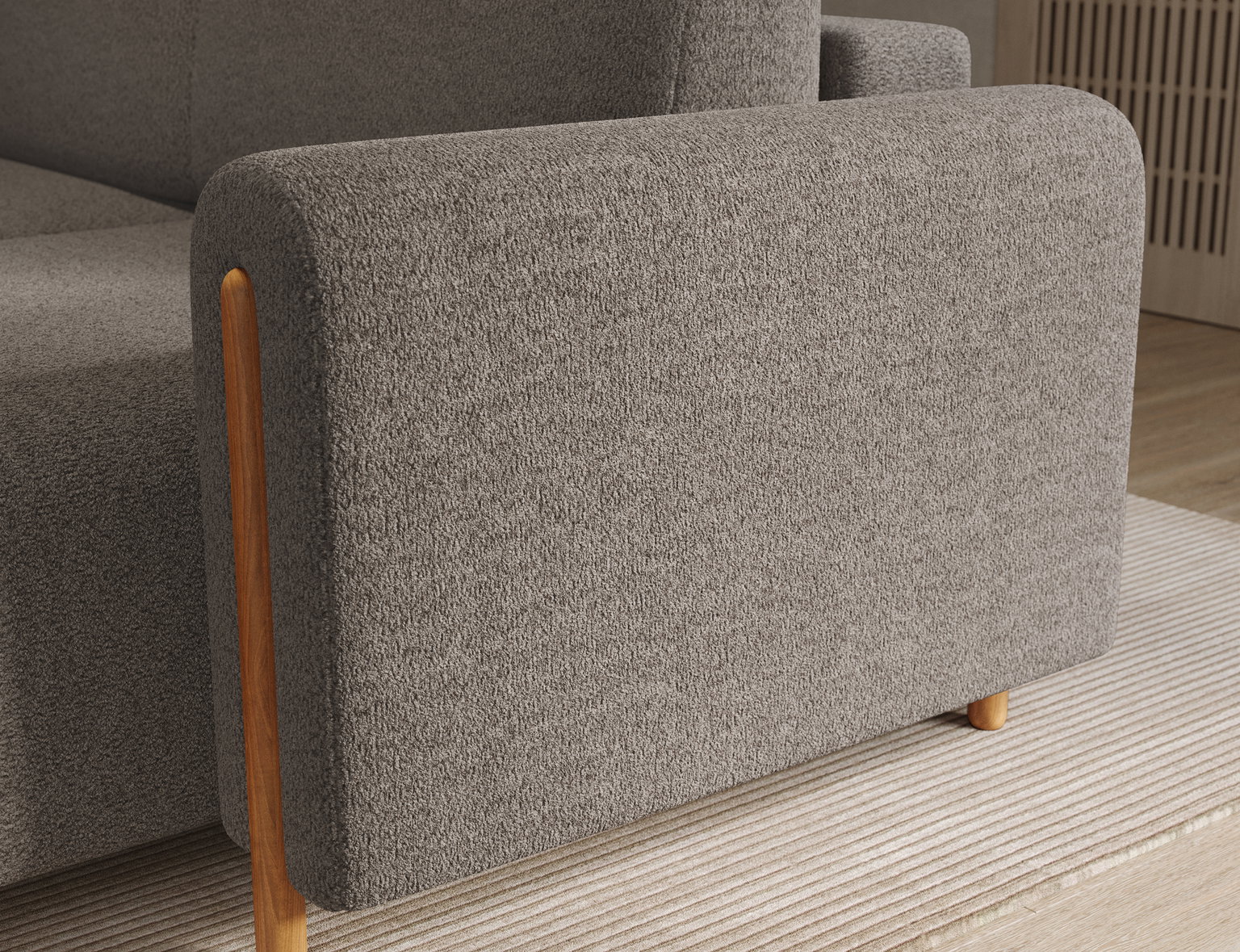 Kampinė sofa Acossta, tamsiai pilka sp., dešininė, 154 x 244 cm x 95 cm - 8