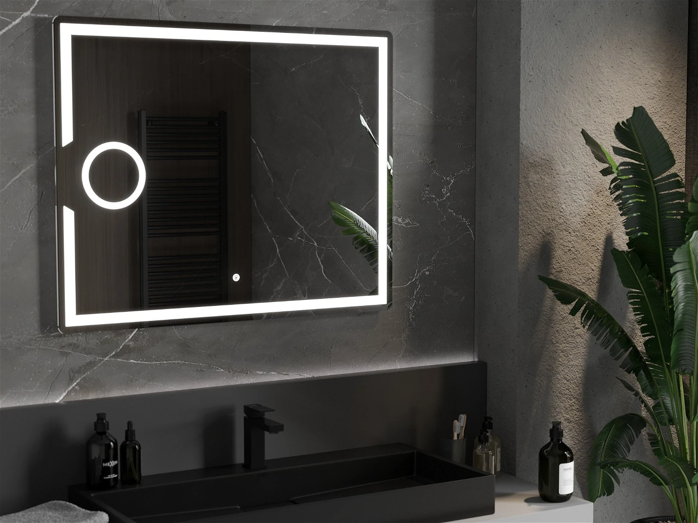 Vonios veidrodis Mexen Onyx su LED apšvietimu ir šildymo kilimėliu, 100 x 80 cm - 2