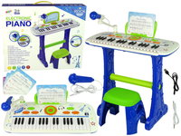 Vaikiškas elektrinis pianinas su USB, mėlynas - 4