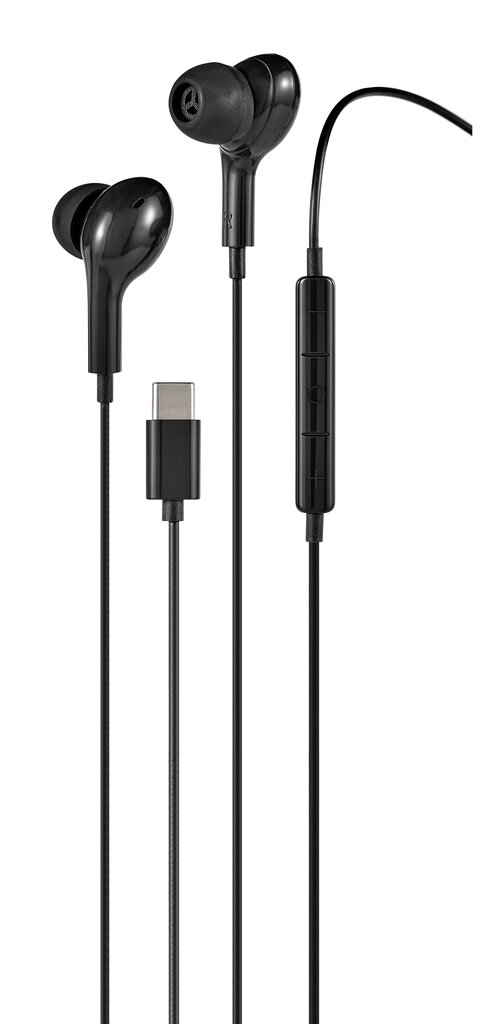 Ausinės STREETZ C220-BLK, USB-C, juodos sp.-1