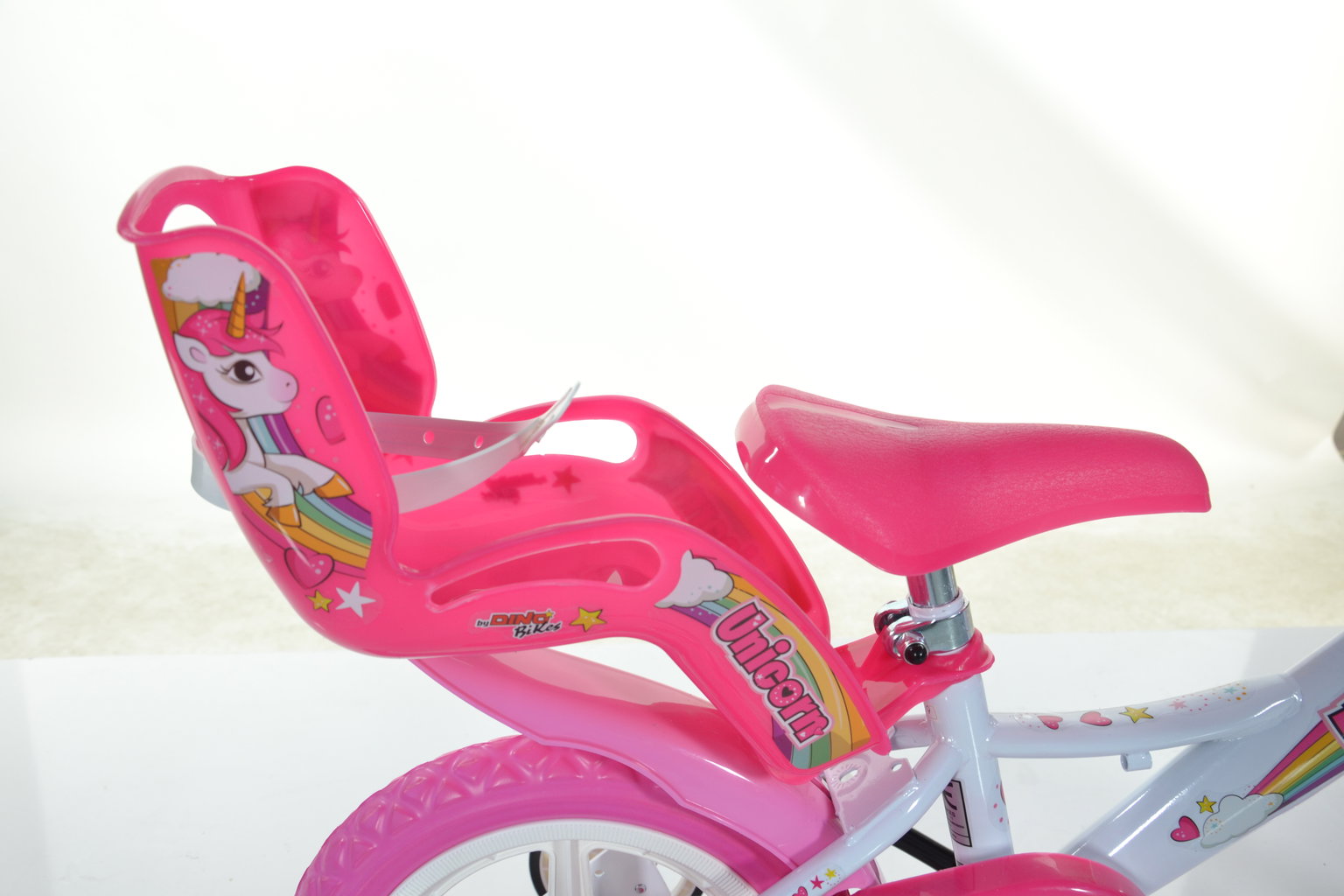Vaikiškas dviratis Dino Bikes Unicorn 124RL-UN, baltas/rožinis, 12"-1