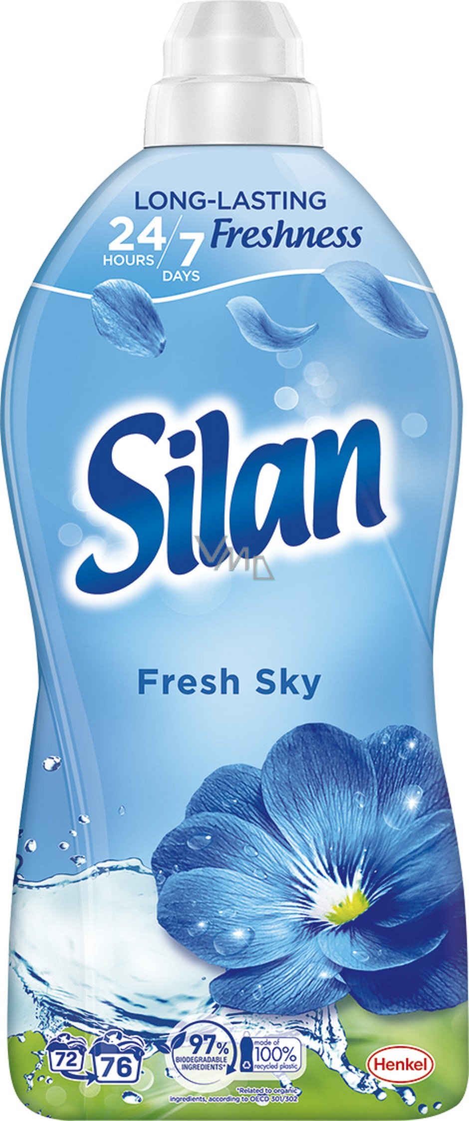 Skalbinių minkštiklis SILAN Fresh Sky, 1,672 l, 76 skalbimai