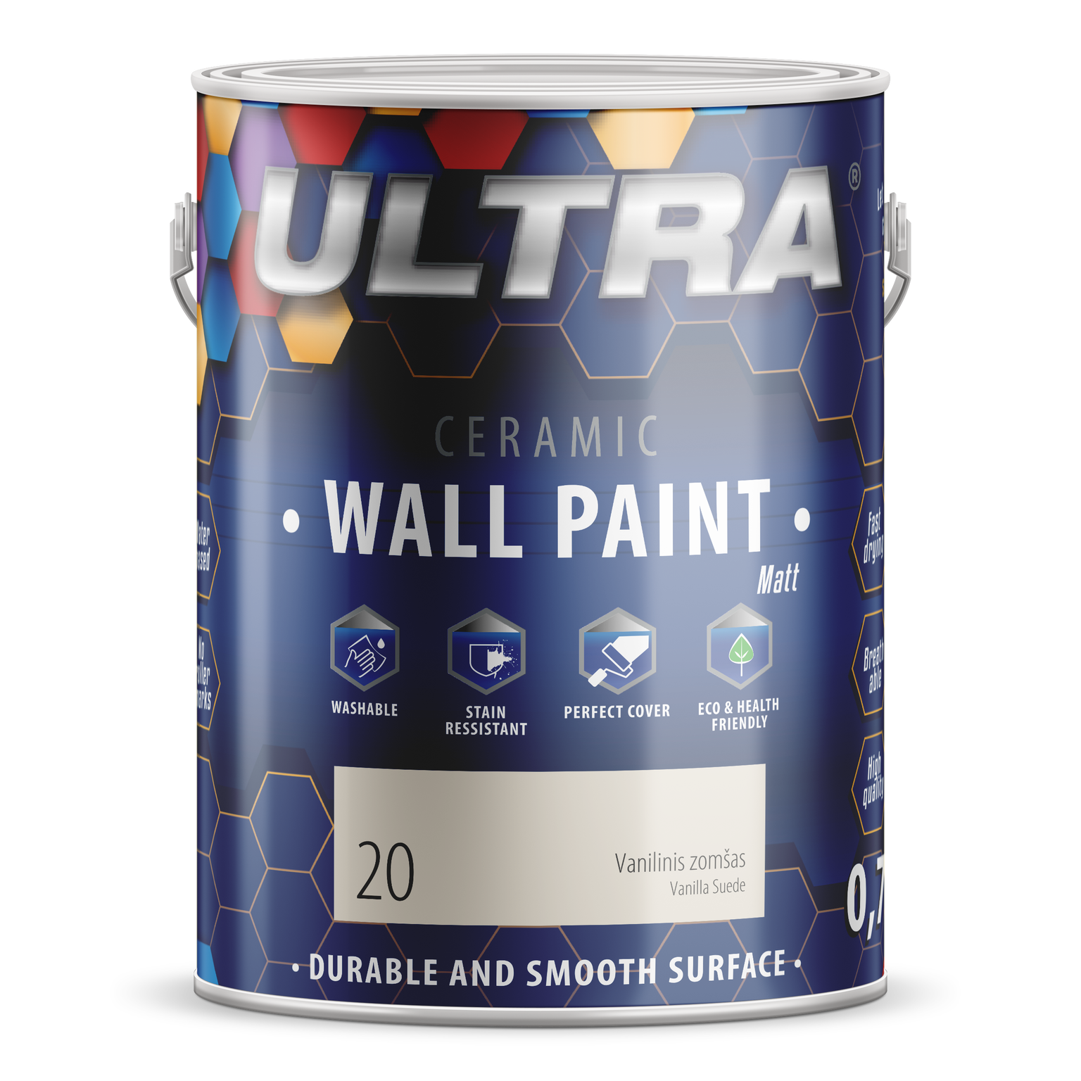Interjero dažai ULTRA ceramic, vanilinis zomšas (20), 2,5 l-0