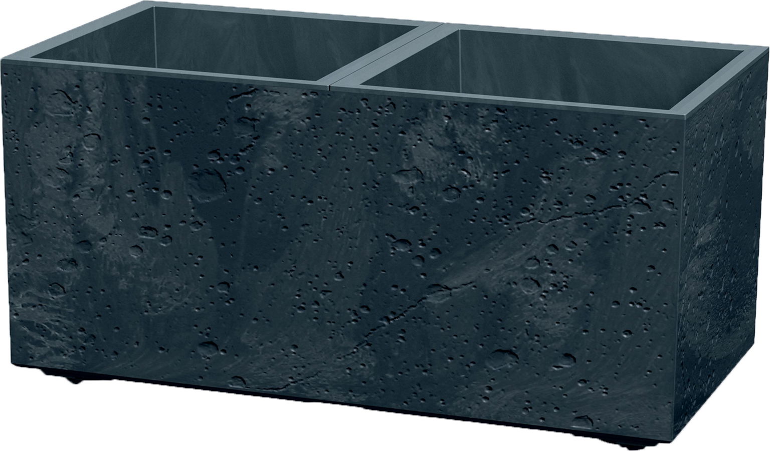 Plastikinis vazonas SIERRA, kvadratinis, su ratukais, antracito sp., 29 x 58 x 29 cm-0