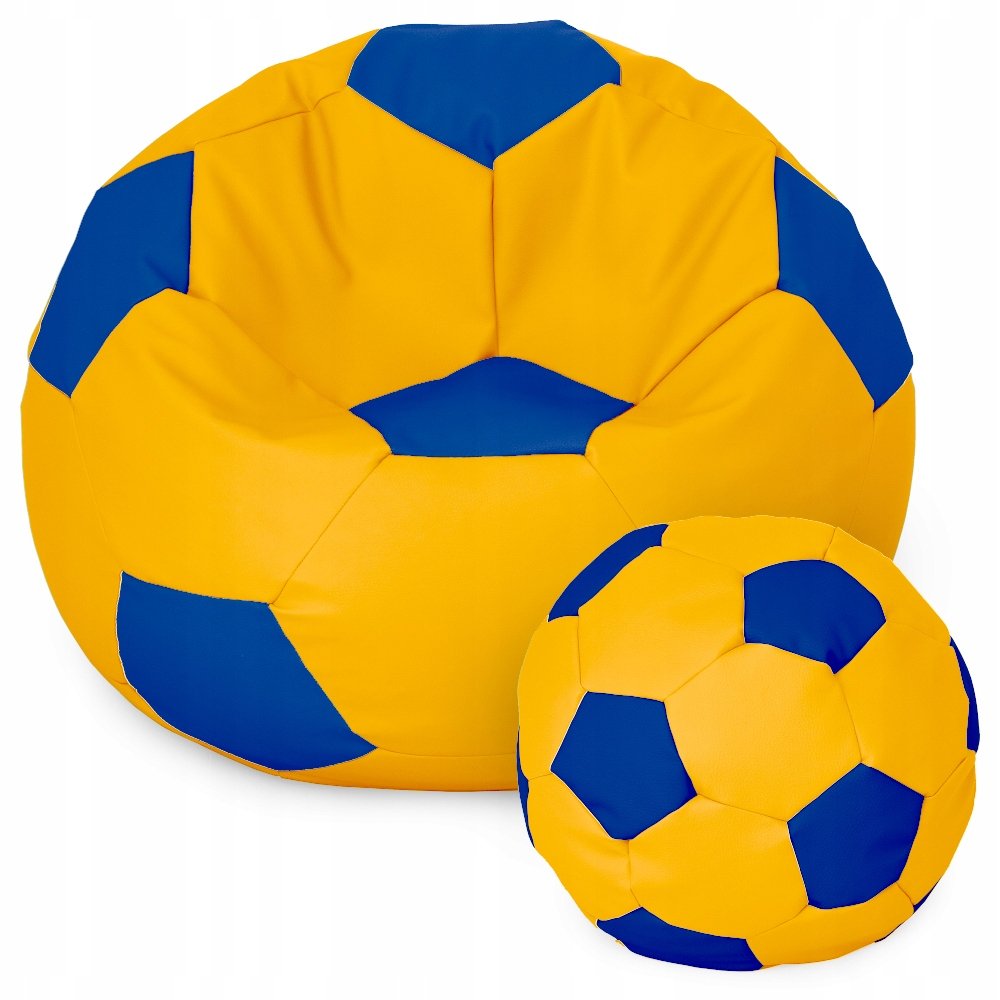 Sėdmaišis su pufu Ball XXXL (80 cm), Yellow/Blue
