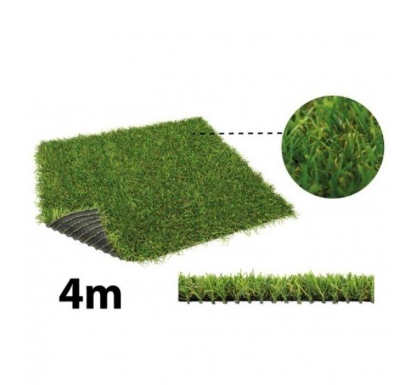 Kiliminė danga ALVIRA LIME, dirbtinė žolė, 4 m pločio, 25 mm aukščio, 63% PE, 37% PP