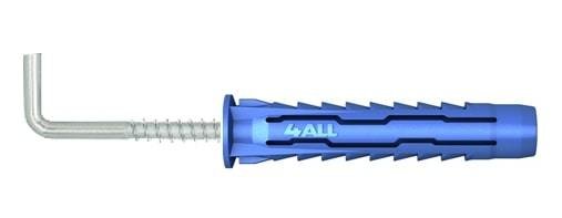 Universalūs nailoniniai kaiščiai 4ALL, 6,0 x 50 mm, su kabliu, 10 vnt.