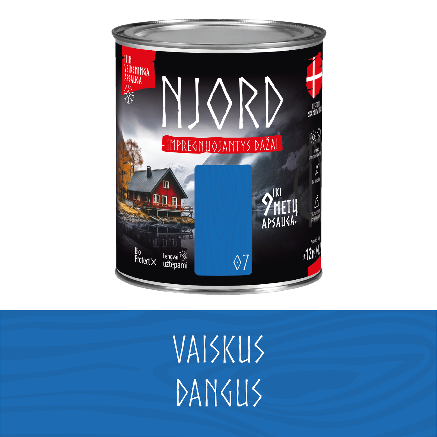 Impregnuojantys dažai medienai NJORD, vaiskaus dangaus sp., 0,75 l-0