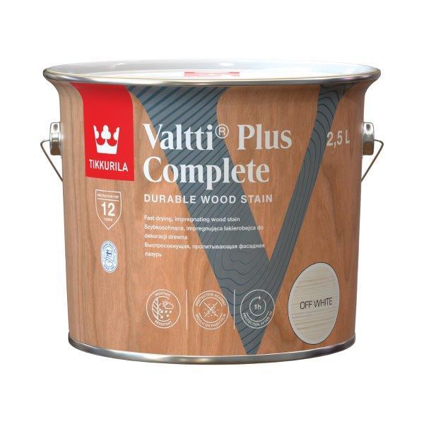 Medienos dažyvė TIKKURILA VALTTI PLUS COMPLETE, šilko matiniai, balkšvos sp., 2,5 l-0