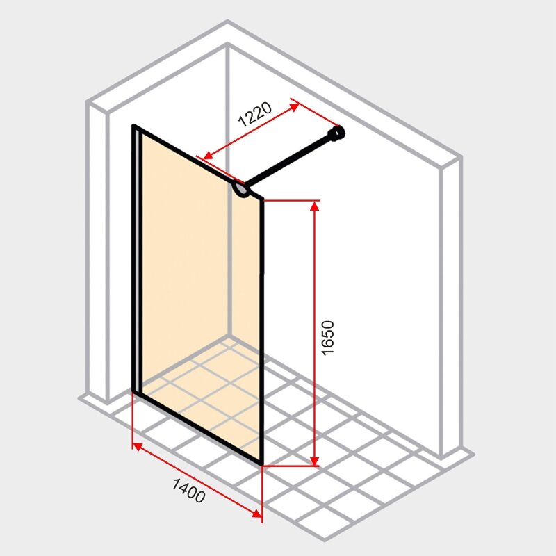 Dušo sienelė HÜPPE Walk-in 140x165 - 3