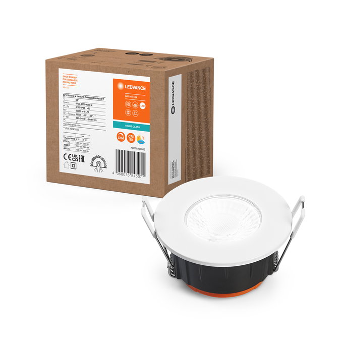 Įleidžiamas LED šviestuvas LEDVANCE COMBO FIX60`IP65 POWER ir CCT SELECT 6/4W 600/400lm - 6