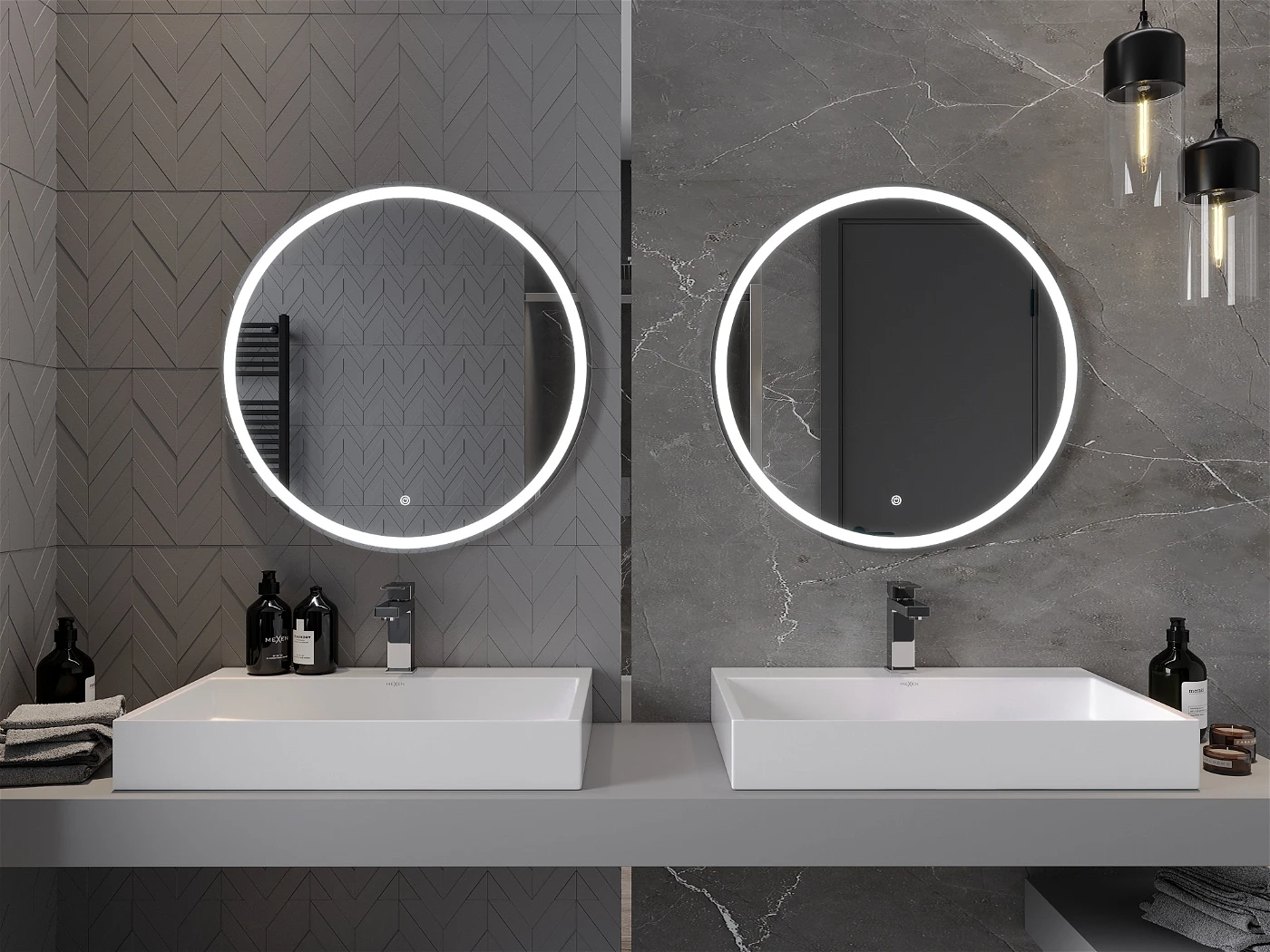 Vonios veidrodis Mexen Gobi su LED apšvietimu ir šildymo kilimėliu, 70 cm - 4