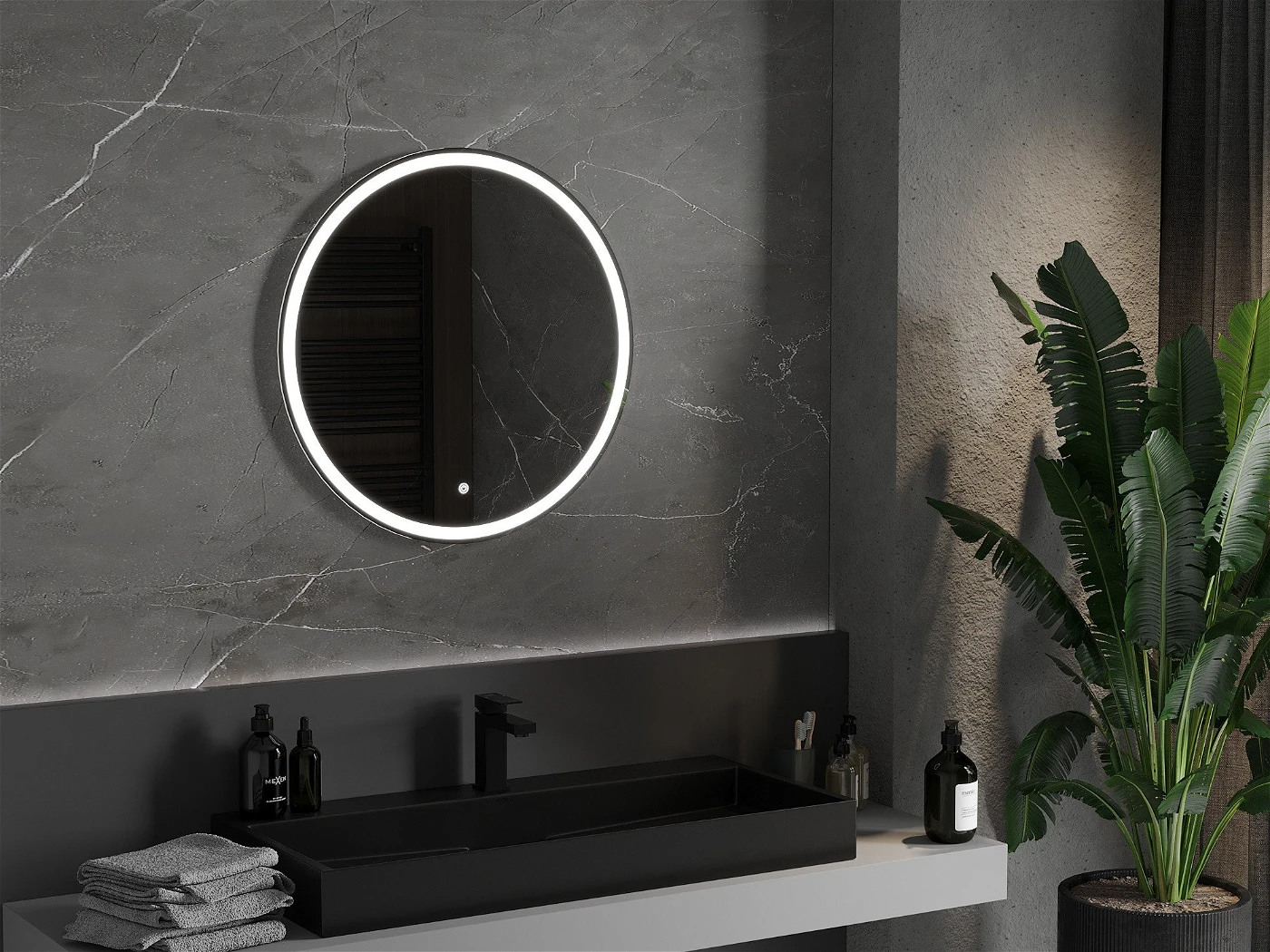 Vonios veidrodis Mexen Gobi su LED apšvietimu ir šildymo kilimėliu, 70 cm - 2