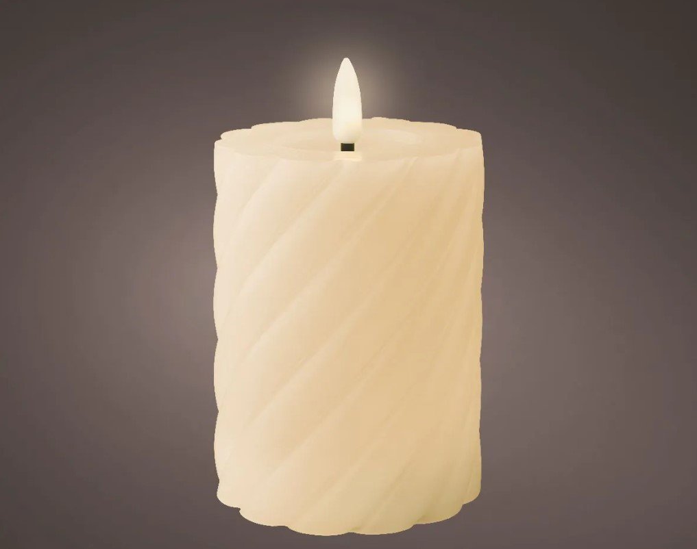 Elektrinė LED dekoracija LUMINEO Candle, kreminės sp., elementai 2xAA(neįeina), 7,5x12,5cm