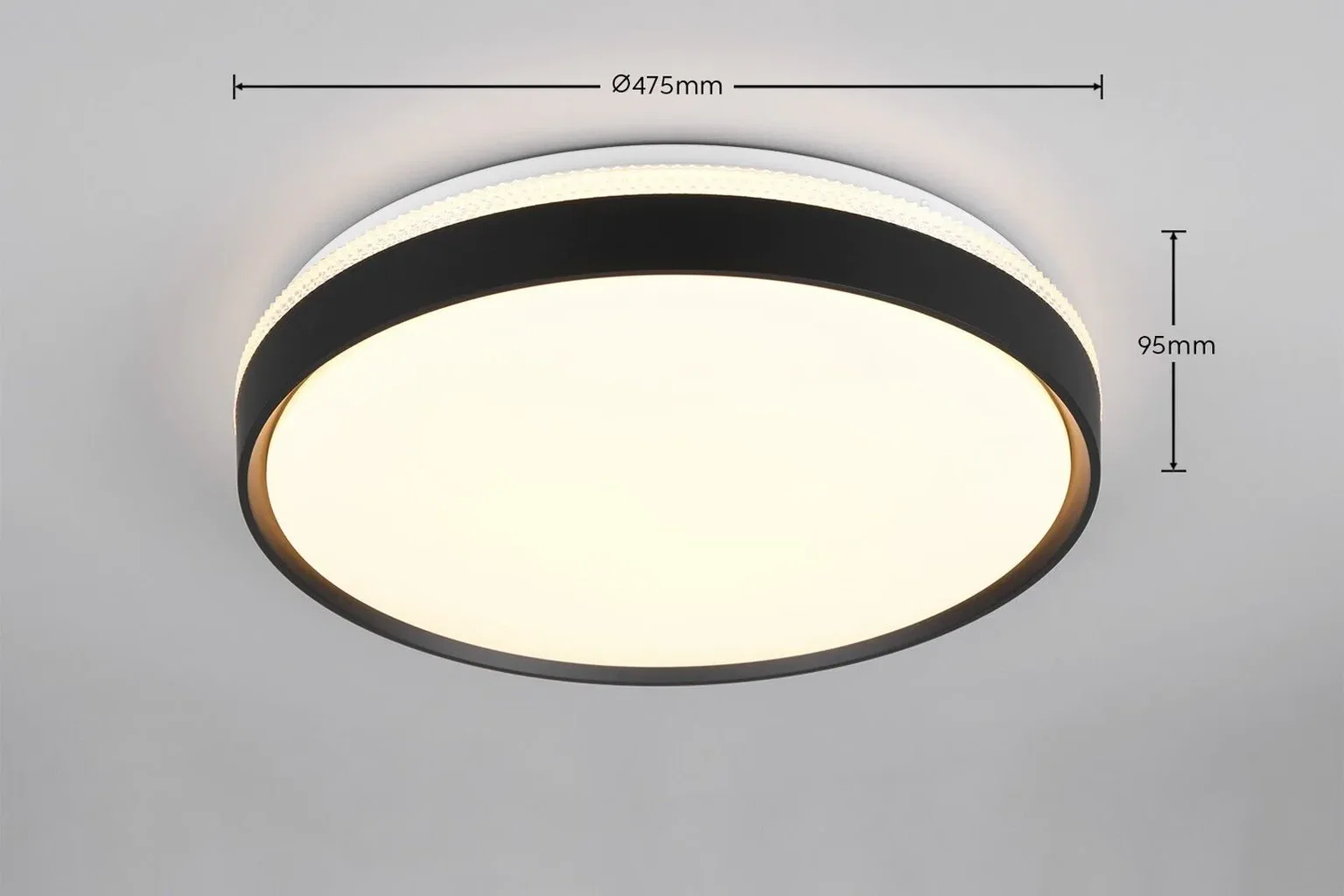 Plafoninis LED šviestuvas REALITY SPACY, 33W, 2700-6500K, 3800lm, juodos sp,  ø47,5x9,5cm - 4