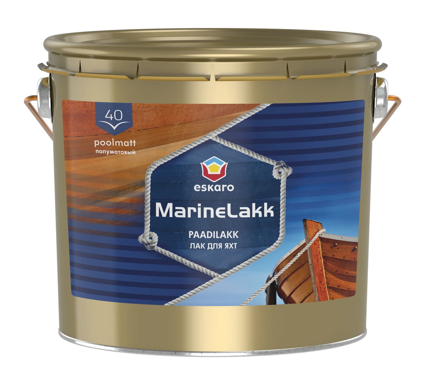 Drėgmei atsparus lakas ESKARO MARINE LAKK 40, pusiau matinis, 2,4 l-0