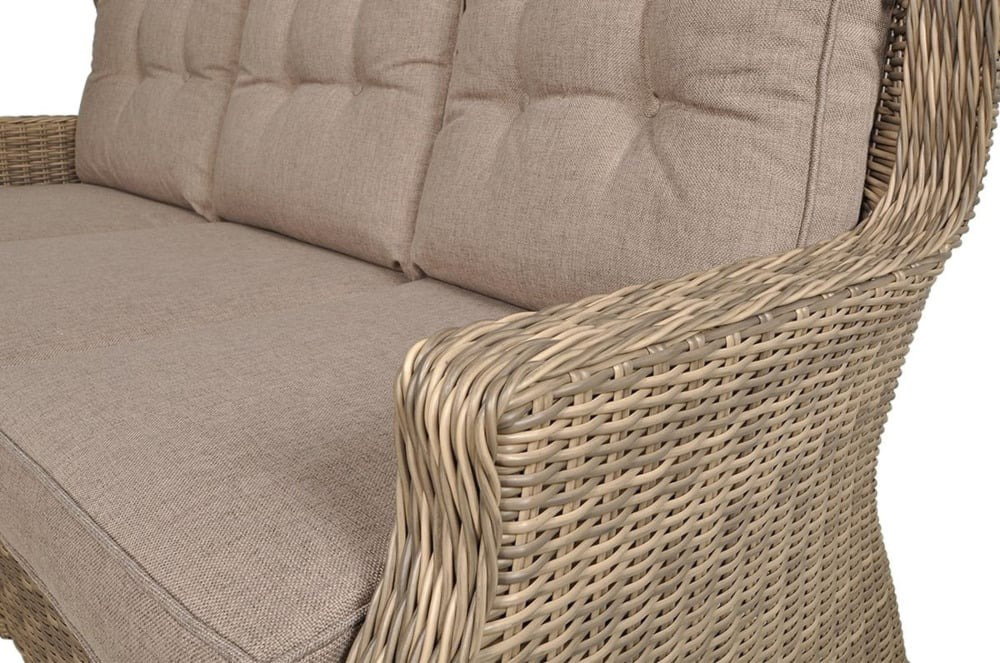 Lauko baldų komplektas TRIVENTO DINING 3 + su pufais, Brown - 6