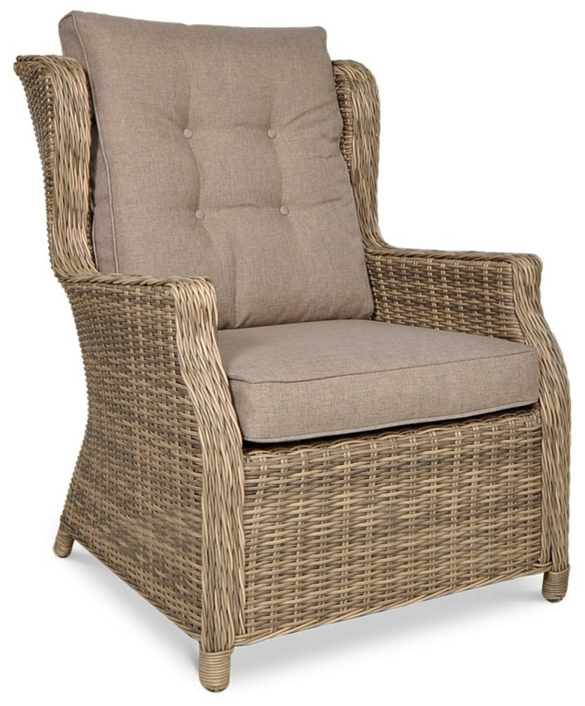 Lauko baldų komplektas TRIVENTO DINING 3 + su pufais, Brown - 3
