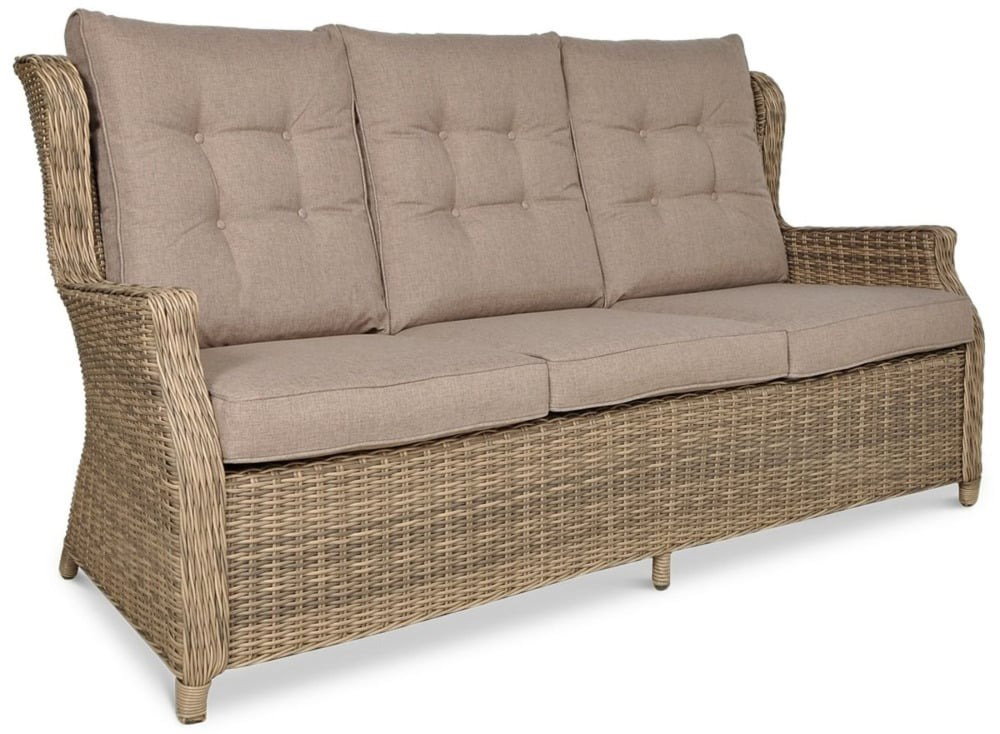 Lauko baldų komplektas TRIVENTO DINING 3 + su pufais, Brown - 5